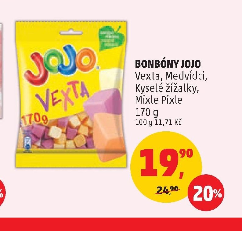 BONBÓNY JOJO Vexta, Medvídci, Kyselé žížalky, Mixle Pixle