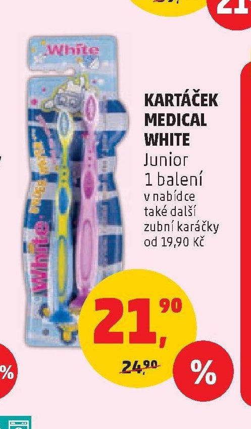 KARTÁČEK MEDICAL WHITE JUNIOR