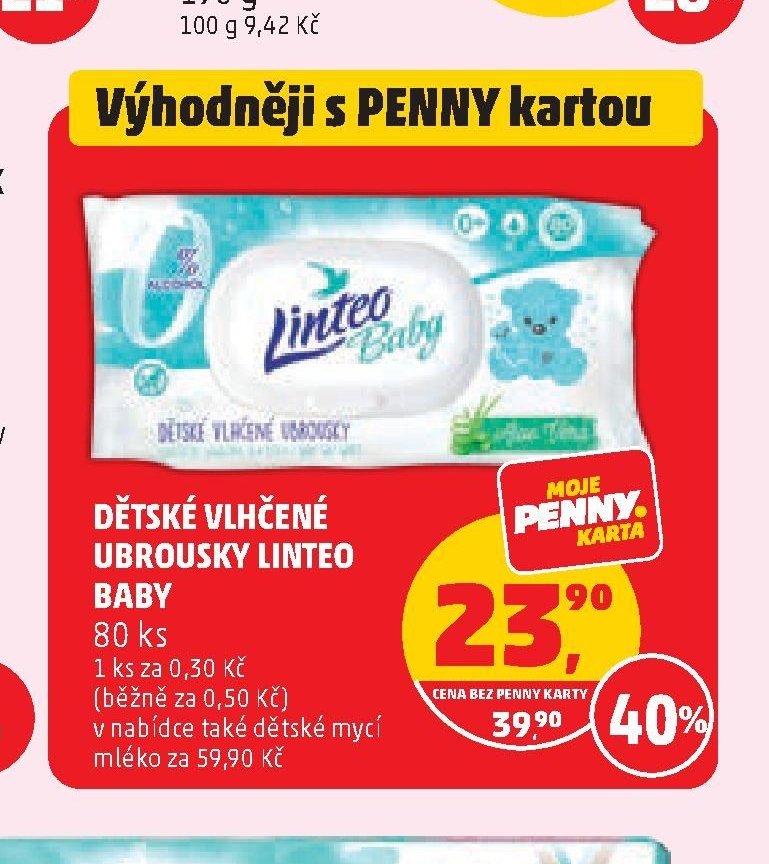 DĚTSKÉ VLHČENÉ UBROUSKY LINTEO BABY