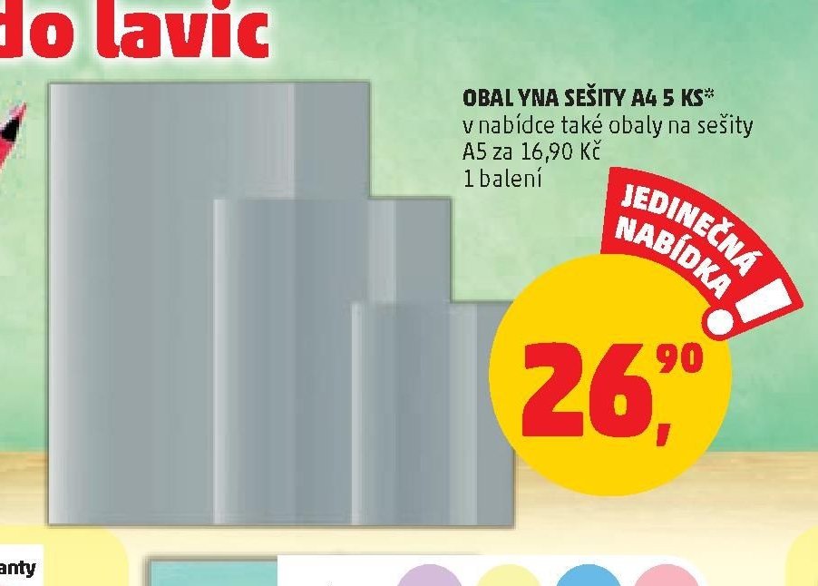 OBAL NA SEŠITY A4