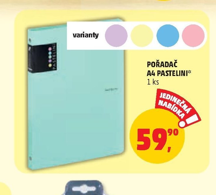 POŘADAČ A4 PASTELINI