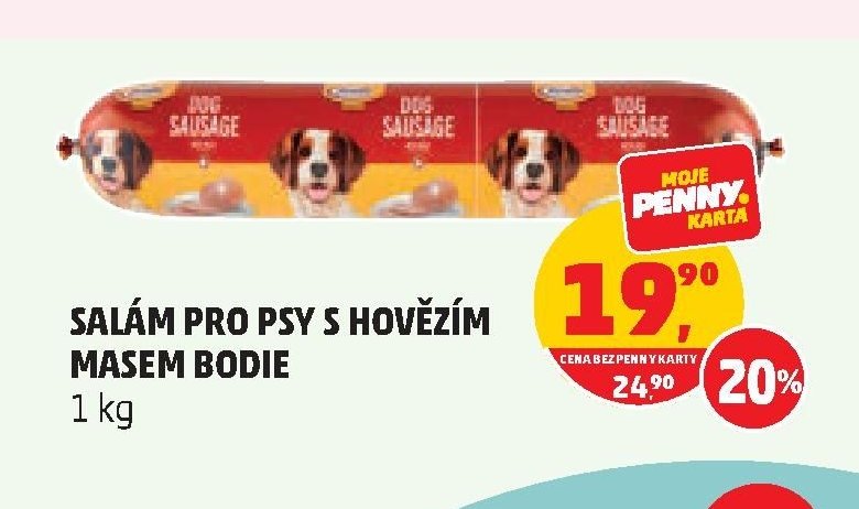 Salám pro psy s hovězím masem Bodie