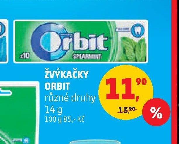 ŽVÝKAČKY ORBIT různé druhy 14 g