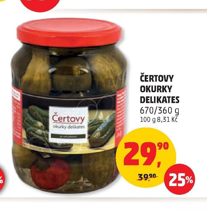ČERTOVY OKURKY DELIKATES 670/360 g
