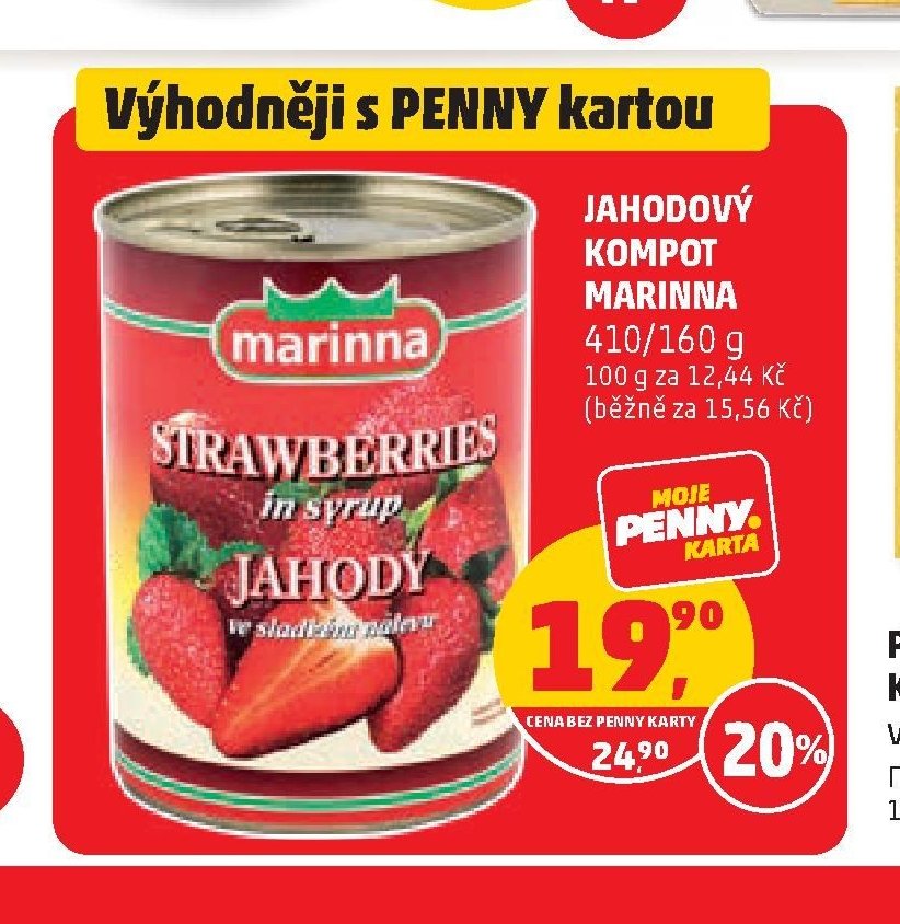 JAHODOVÝ KOMPOT MARINNA 410/160 g