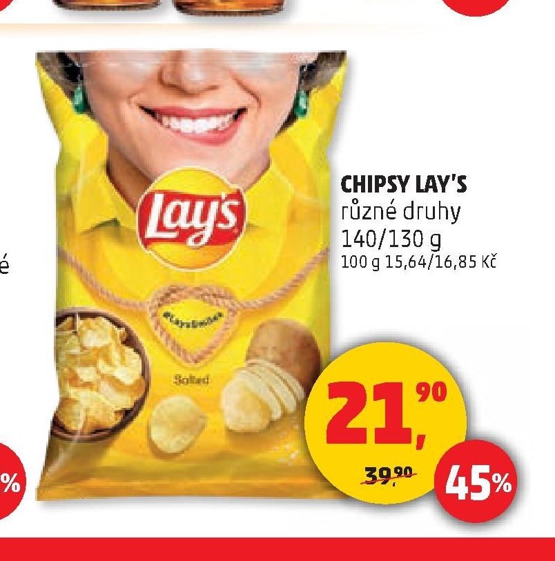 CHIPSY LAY'S různé druhy 140/130 g