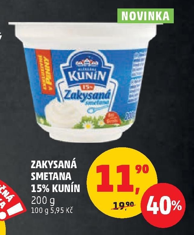ZAKYSANÁ SMETANA 15% KUNÍN