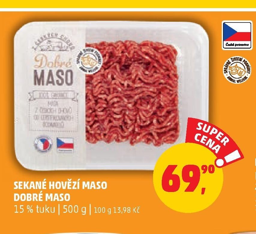 Sekané hovězí maso Dobré maso