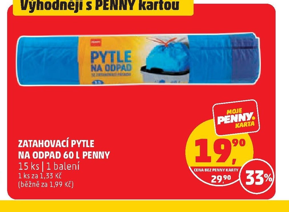 ZATAHOVACÍ PYTLE NA ODPAD 60 L PENNY 15 ks
