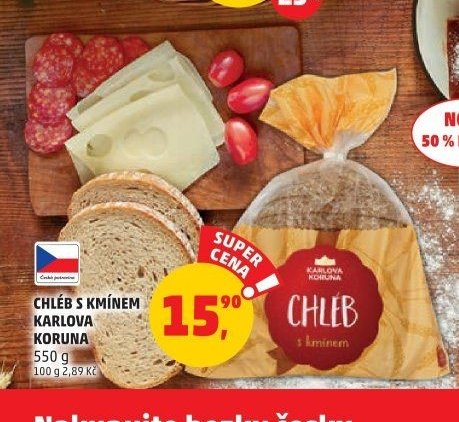 Chléb s kmínem Karlova Koruna 550 g