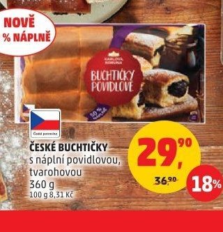 České buchtičky s náplní povidlovou, tvarohovou 360 g