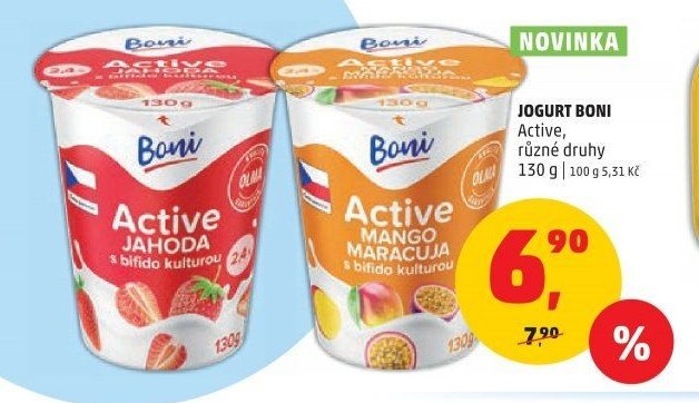 Jogurt Boni Active, různé druhy