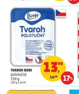 Tvaroh Boni polotučný