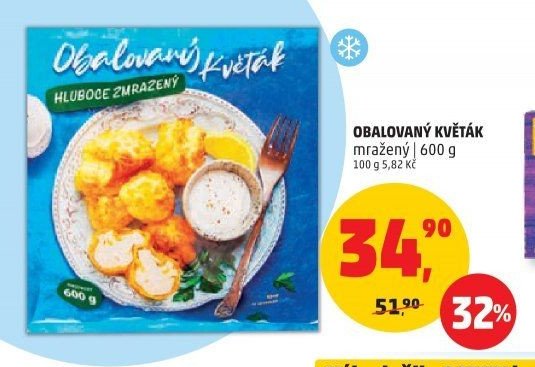 Obalovaný květák mražený 600 g