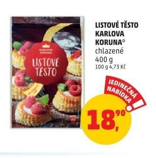 Listové těsto Karlova Koruna chlazené 400 g