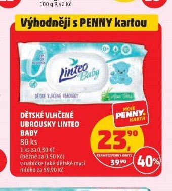 DĚTSKÉ VLHČENÉ UBROUSKY LINTEO BABY 80 ks