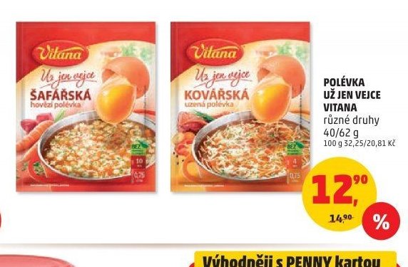 POLÉVKA UŽ JEN VEJCE VITANA různé druhy 40/62 g