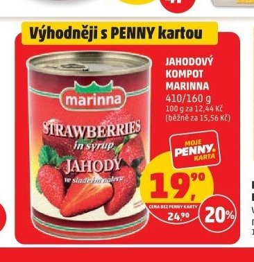 JAHODOVÝ KOMPOT MARINNA 410/160 g