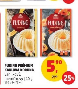 PUDING PRÉMIUM KARLOVA KORUNA vanilkový, meruňkový 40 g