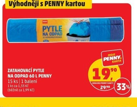 Zatahovací pytle na odpad 60 l Penny