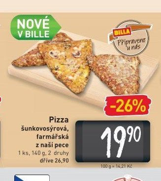 Pizza šunkovýsýrová, farmářská