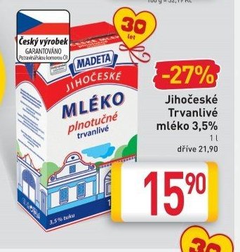 Jihočeské Trvanlivé mléko 3,5%