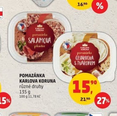 Pomazánka Karlova Koruna různé druhy 135 g