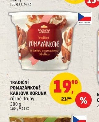 Tradiční pomazánkové Karlova Koruna různé druhy 200 g