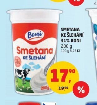 Smetana ke šlehání 31% Boni