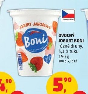 Ovocný jogurt Boni jahodový