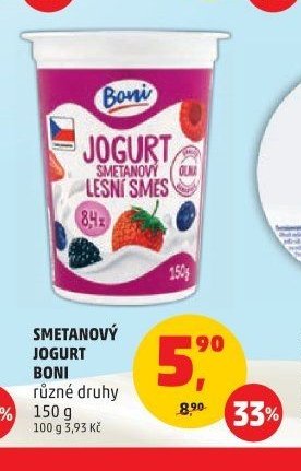 Smetanový jogurt Boni lesní směs