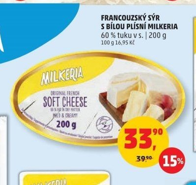 FRANCOUZSKÝ SÝR S BÍLOU PLÍSNÍ MILKERIA