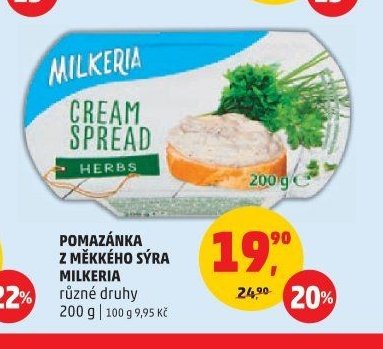 POMAZÁNKA Z MĚKKÉHO SÝRA MILKERIA různé druhy