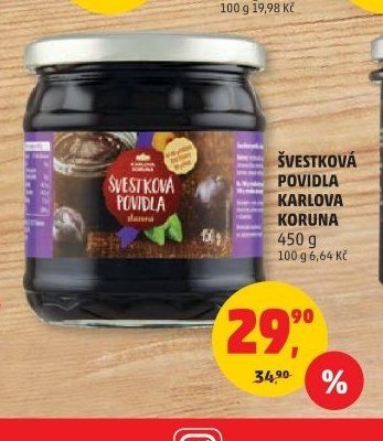 ŠVESTKOVÁ POVIDLA KARLOVA KORUNA