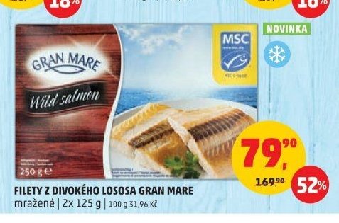 Filety z divokeho lososa Gran Mare 250 g