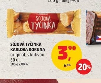 SÓJOVÁ TYČINKA KARLOVA KORUNA originál, s klikvou 50 g