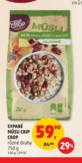 SYPANÉ MÜSLI CRIP CROP různé druhy 750 g