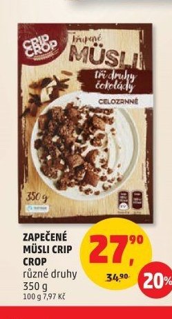 ZAPEČENÉ MÜSLI CRIP CROP různé druhy 350 g
