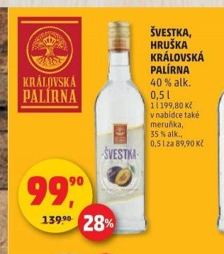 ŠVESTKA, HRUŠKA KRÁLOVSKÁ PALÍRNA