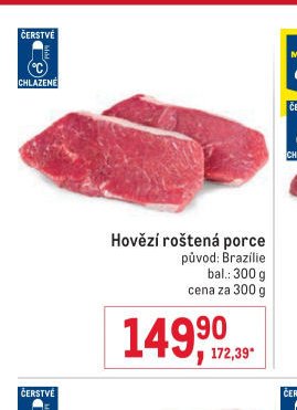 Hovězí roštěná porce