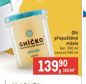 Ghí přepuštěné máslo 340 ml