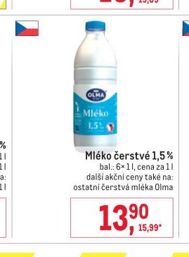 Mléko čerstvé 1,5 %