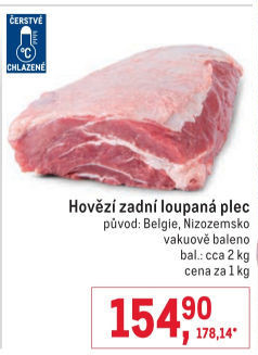 Hovězí plec zadní bez kosti