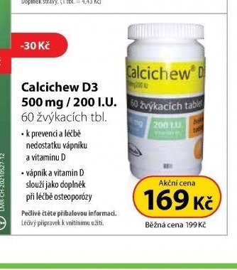 Calcichew D3 500 mg / 200 I.U. 60 žvýkacích tbl.