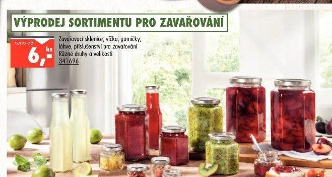 Zavařovací sklenice, víčka, gumičky, lahve, příslušenství pro zavařování - UNI HOBBY akcniletaky.com