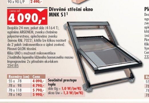Dřevěné střešní okno MNK S1 - UNI HOBBY akcniletaky.com