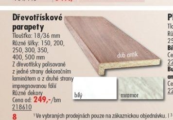 Dřevotřískové parapety - UNI HOBBY akcniletaky.com
