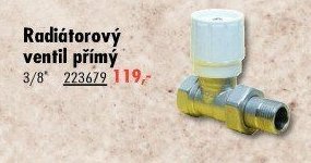 Radiátorový ventil přímý - UNI HOBBY akcniletaky.com