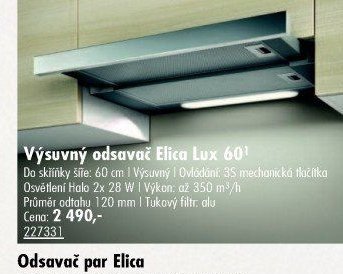 Výsuvný odsavač Elica Lux 60 - UNI HOBBY akcniletaky.com