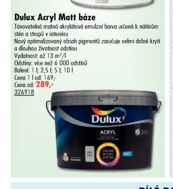 Dulux Acryl Matt báze - UNI HOBBY akcniletaky.com